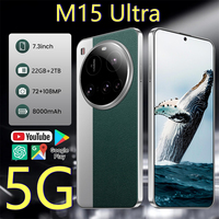 2025 M15 Ultra 4G 5G Original Mobile Phones 7.3inch Smartphone Dual SIM Cellphone Android 14 Global Version 8000mAh Cell Phone