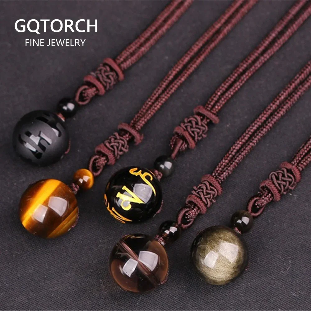 Necklaces & Pendants Natural Stone Pendants Mixed Beads Ball Shifting Lucky Love For Women And Men Fengshui Jewelry