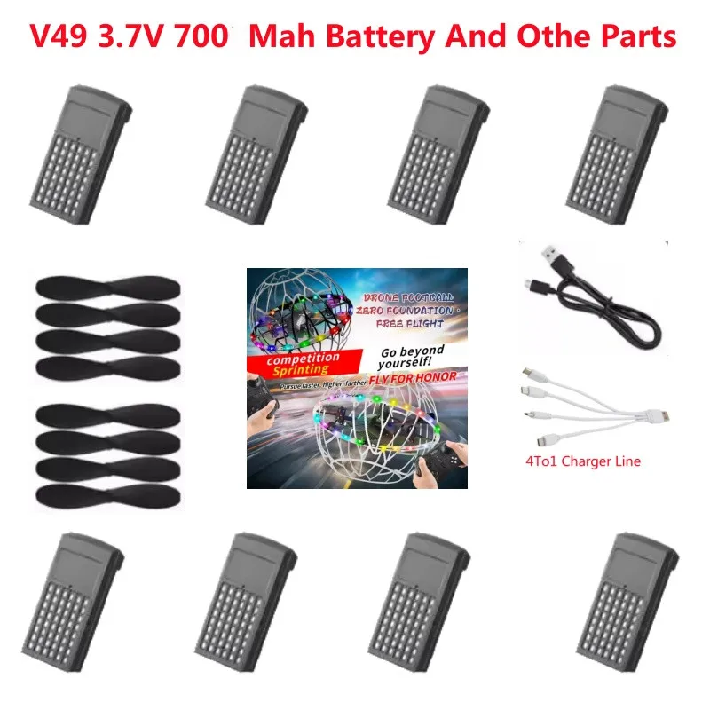 

3,7 В 700 мАч Аккумулятор USB для 4DRC V49 Аксессуары для дронов 4D-V49 Аккумулятор для дрона USB Line 4DRC V49 RC Drone Toy Оригинальный аккумулятор