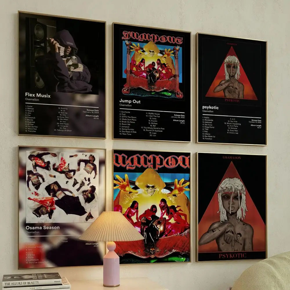 Póster O-OsamaSon Stil Slime RAPPER, decoración de pared autoadhesiva HD versátil, resistente al agua, para el hogar y el dormitorio