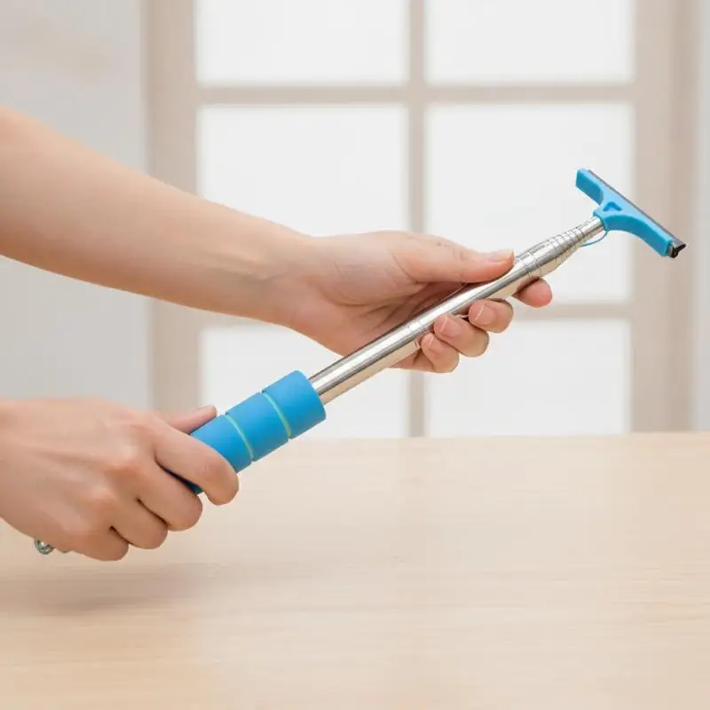 Retractable Car Windshield Ice Scraper Nonslip Grip Extendable Stainless Steel Rod For Winter Snow Frost Removal