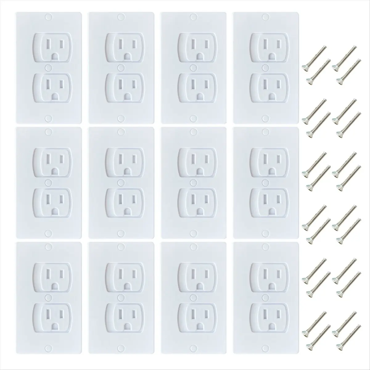 GTS 12 Pack Self-Closing Electric Outlet Covers for Child Proofing Safety Wall Socket Plates