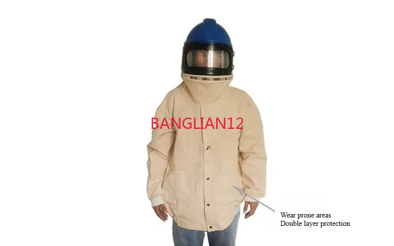 Helmet-type sandblasting protective clothing, double-layer protection and comfortable air intake