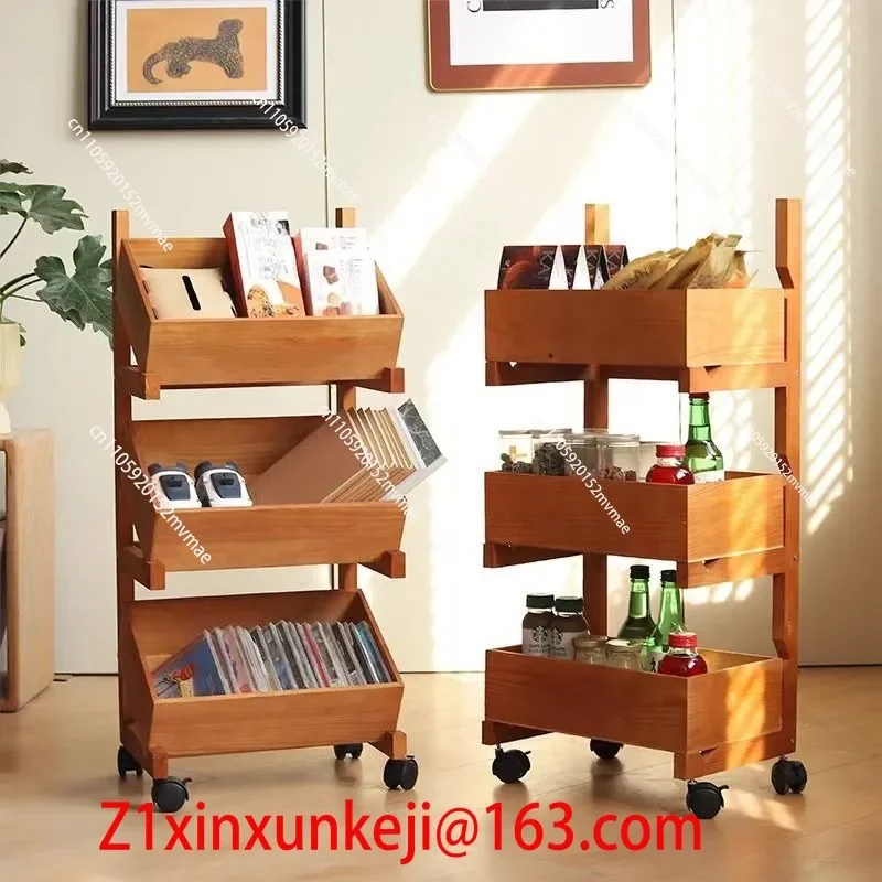 Wooden Storage Rack Multi-layer Bookshelf Removable Snack Storage Rack