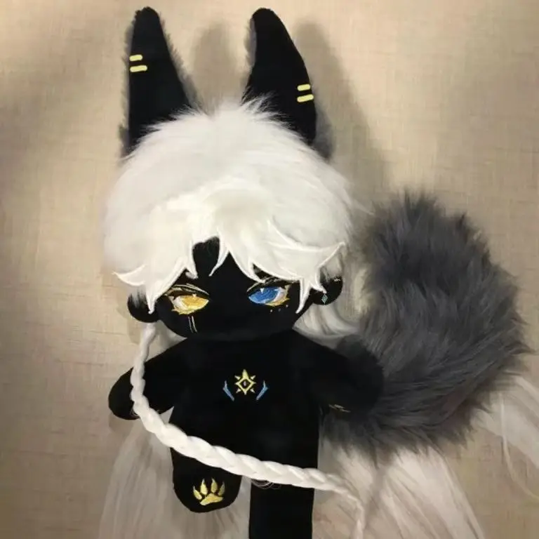 Recheado 20cm pele preta anubis cosplay dos desenhos animados de pelúcia com esqueleto boneca vestir-se brinquedos para crianças presente aniversário