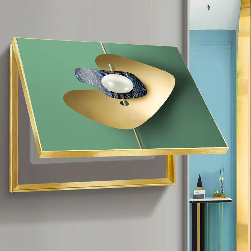 Custom service Nordic Decorative Painting Of Electric Meter Box Of Modern  Living Room Poster Mural With aluminium alloy Frame