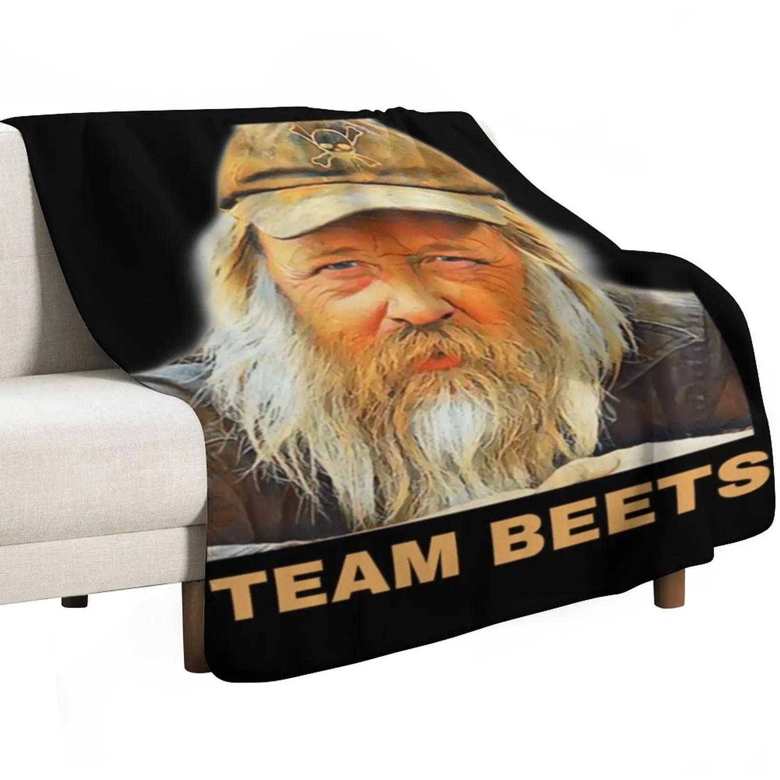 Team Beets Gold Rush Tri-blend Throw Blanket Plaid on the sofa bed plaid Plaid Stuffeds blankets and throws Vintage Blankets