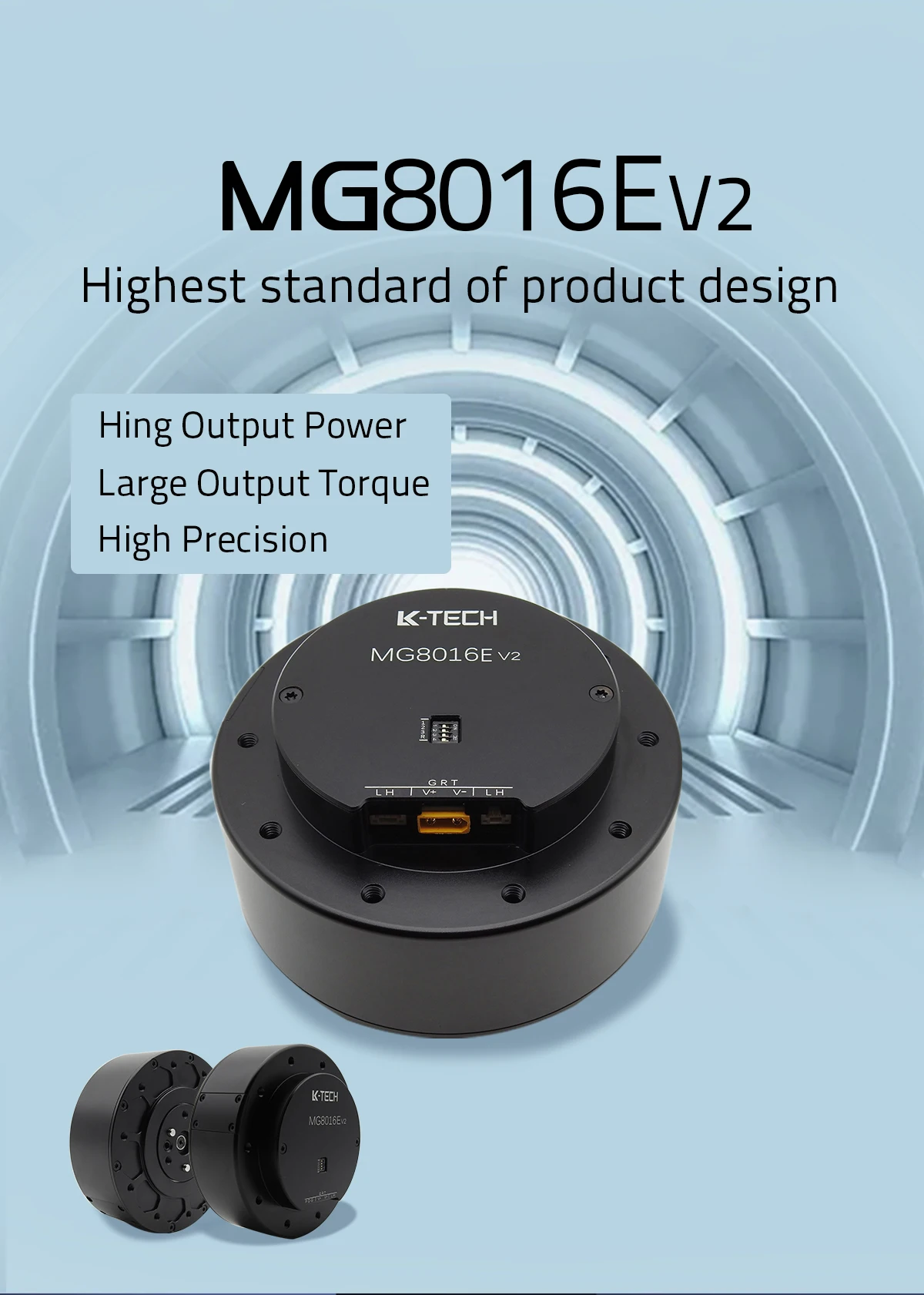 Imagem -04 - Micro Servo Redução Motor Gear Foc pé Robô Articulação do Braço Mecânico Carrinho Agv Tubo com Rodas Mg8016e-i6v2 Dc48vmicro