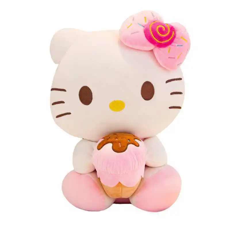 Sanrio หมอนตุ๊กตาน่ารักลาย Hello Kitty, ตุ๊กตาสัตว์ยัดนุ่นสำหรับเด็กของขวัญวันเกิด