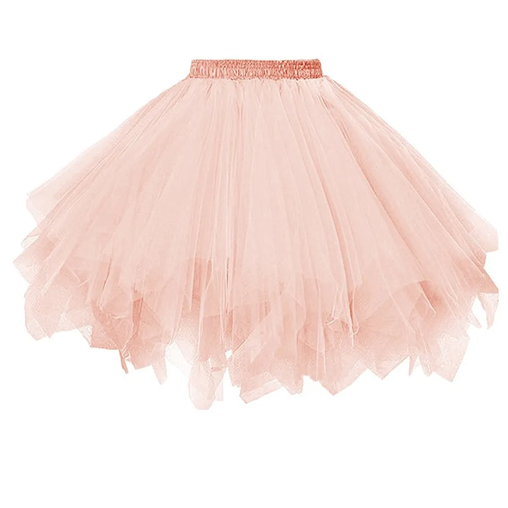 

Womens Princess Midi Fairy Tulle Skirt Pleated Dance Tutu Skirts Lolita Petticoat Jupe Tulle Femme Party Puffy Adult Skirts