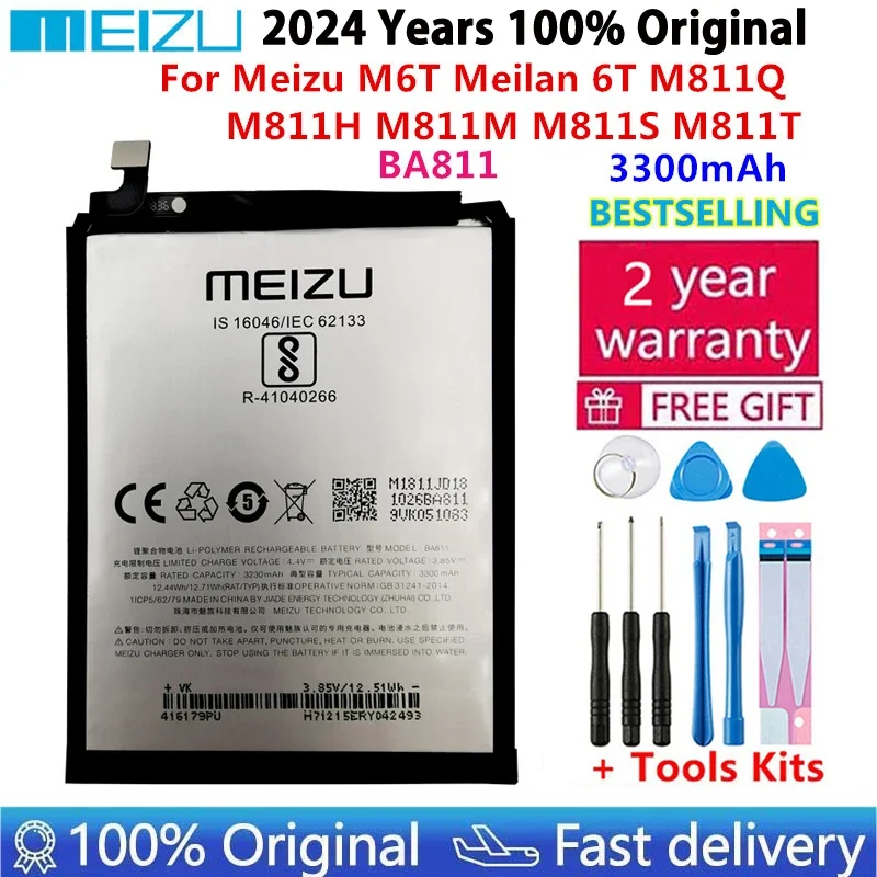 

100% Original 3300mAh BA811 Battery For Meizu M6T Meilan 6T M811Q M811H M811M M811S M811T Cell Mobile Phone Batteries Bateria