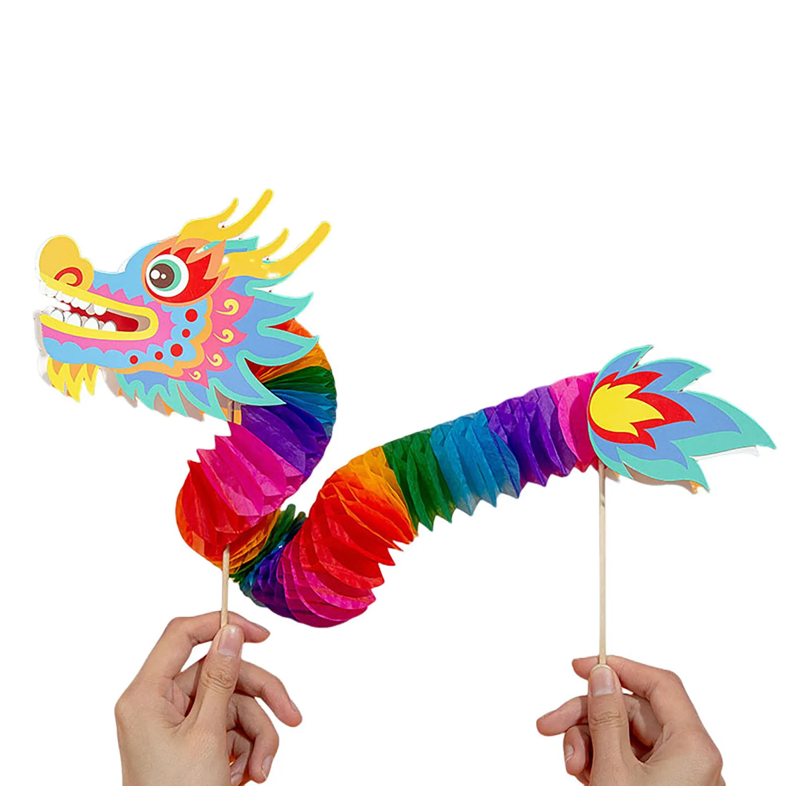 Handmade Chinese Style Paper Dragon Retro Chinese Printing Dragon DIY Kits for Chinese New Year Spring Festival