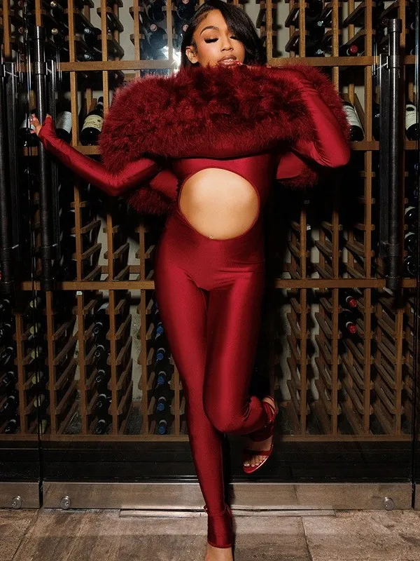 

Длинный ажурный комбинезон, женский модный сексуальный комбинезон с поясом и поясом, дизайн на талии без шляпы в комплекте