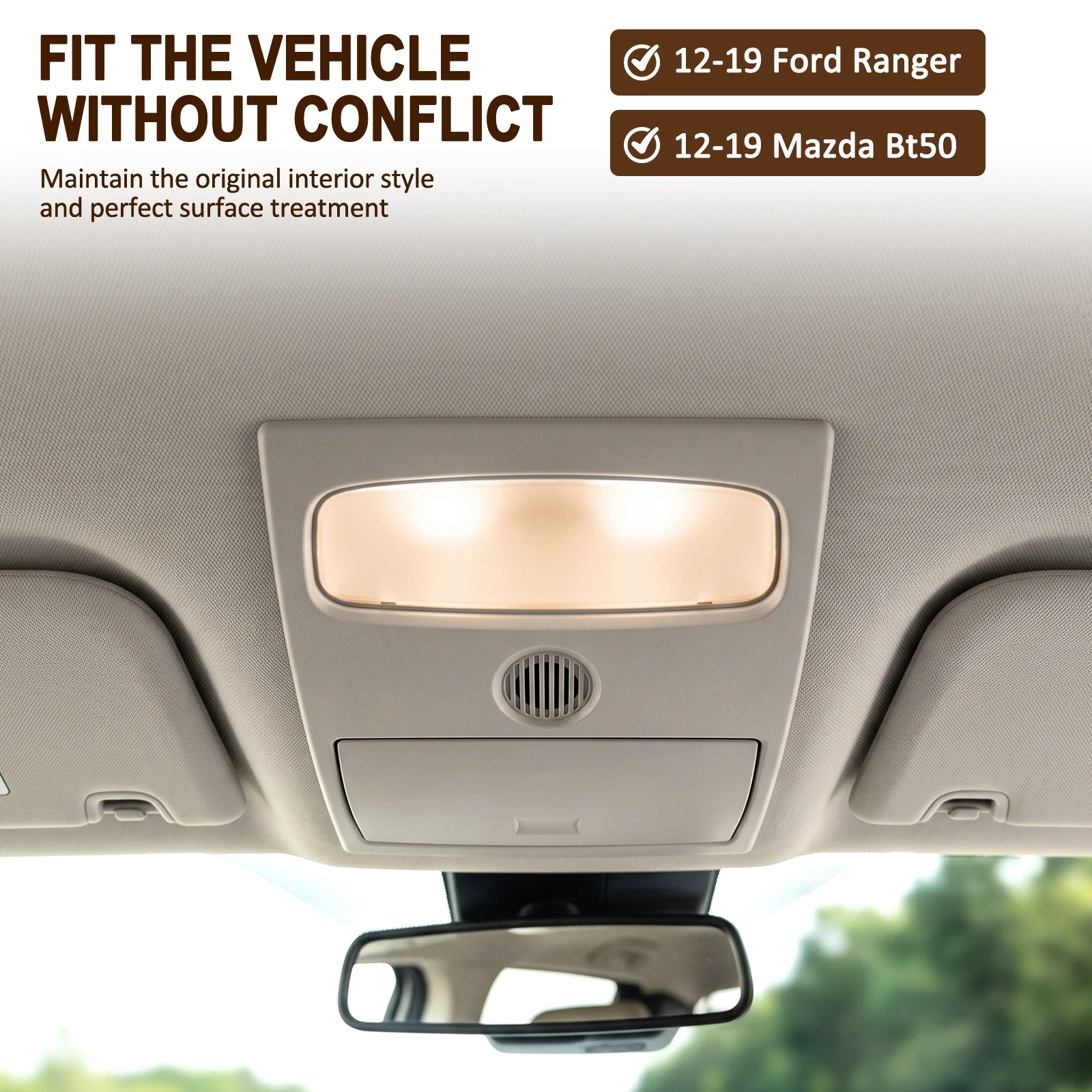 CN1Z-58519A70-DA For Ford-Ranger For Mazda BT-50 2012-2019 Overhead Console Roof Console Room Lamp Cover Grey Reading Light Trim