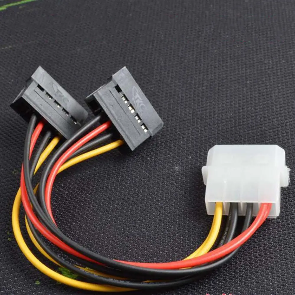 

Wire 1 To 2 4 Pin Molex IDE to 2 Serial ATA SATA Power Cable SATA Adapter Cable Hard Driver Power Cable Power Extension Cord