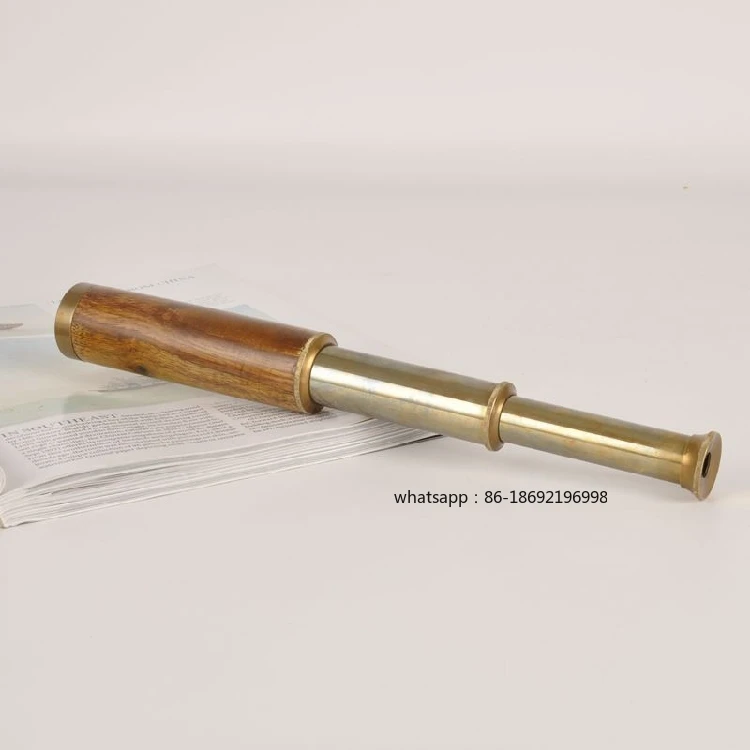 India Imported Brass Retro Caribbean Pirates Telescopic Stretchable Monocular with Gift Box Prop Pendulum