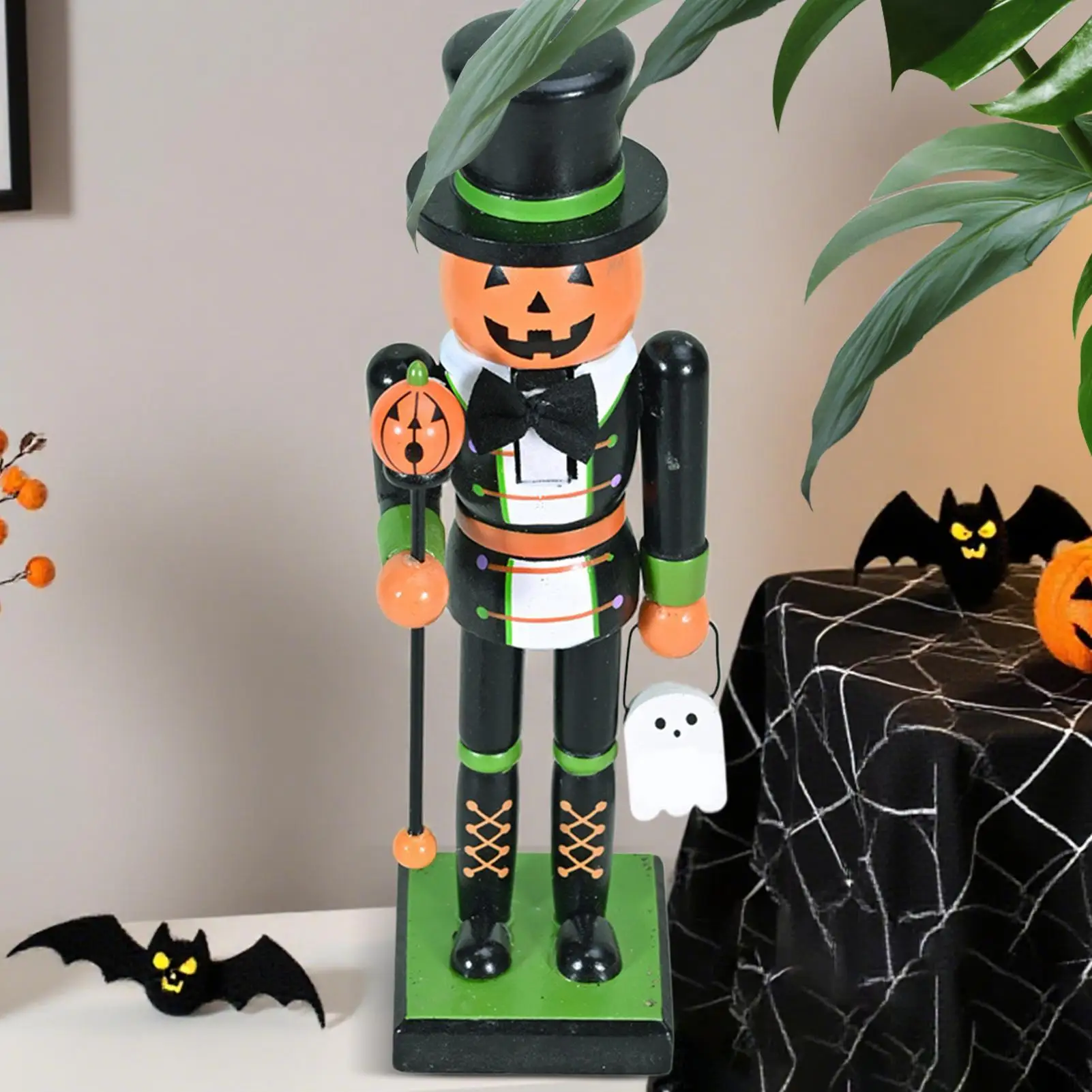 Halloween Nutcracker Statue Holiday Decor Skeleton Pumpkin Nutcracker Halloween Figurine Goody Bag Fillers For Home Display