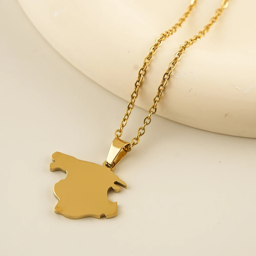 Fashion Palma de Mallorca Island Spain Map Pendant Necklaces Stainless Steel Spaniards Men Women Maps Jewelry Gift
