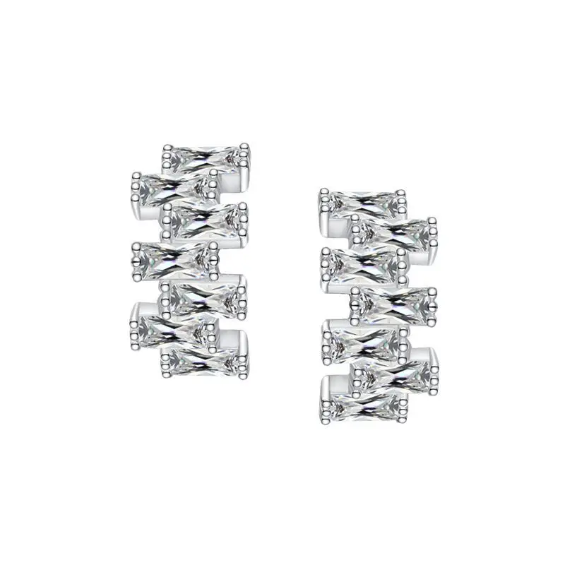 

925 Sterling Silver Zircon Boucles D'oreilles Pour Femme Branded Jewelry Bling Earings