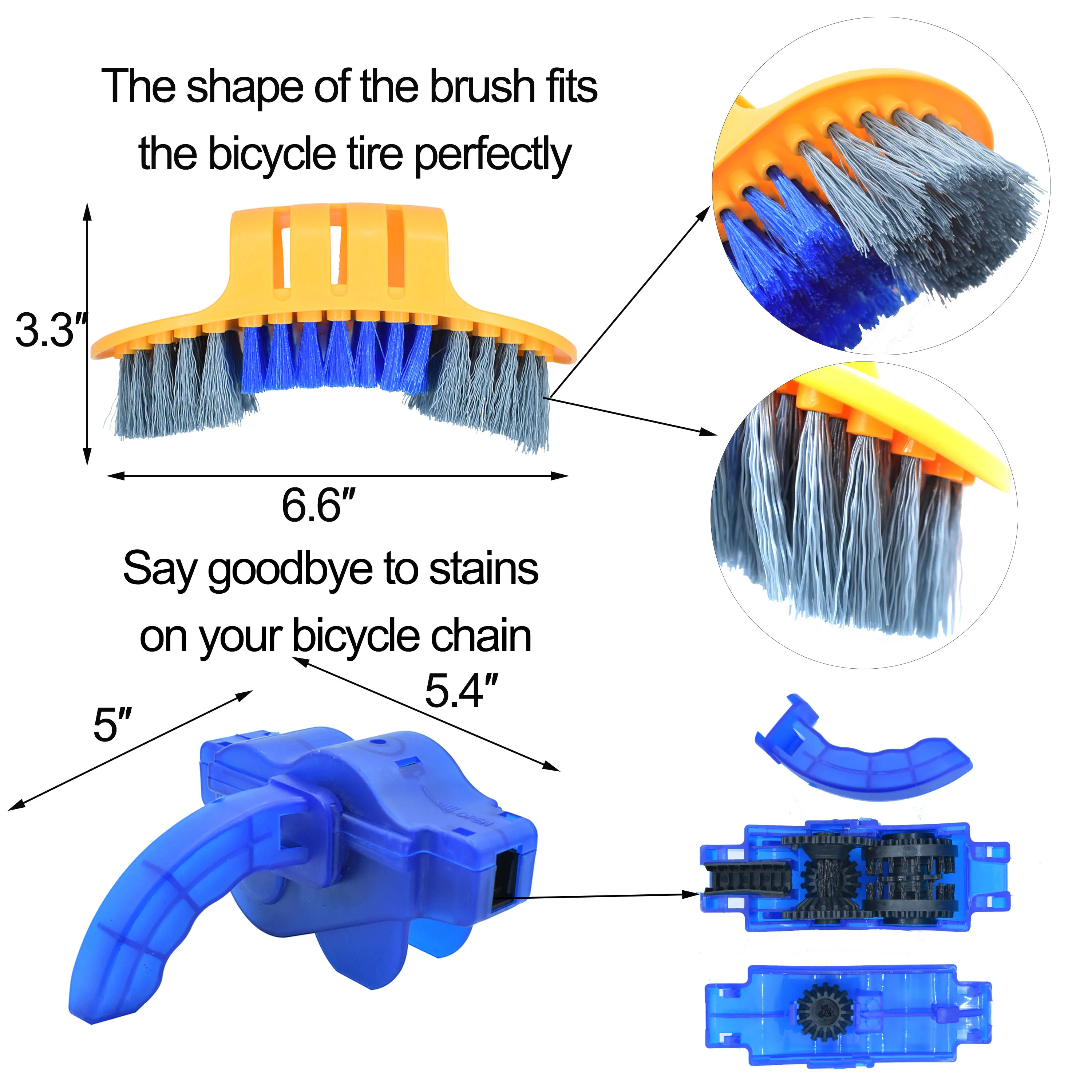 ZK30 Bike Cleaning Kit Bicycle Cycling Chain Cleaner Scrubber Brushes Mountain Bike Wash Tool Set Bicycle Repair Accessories