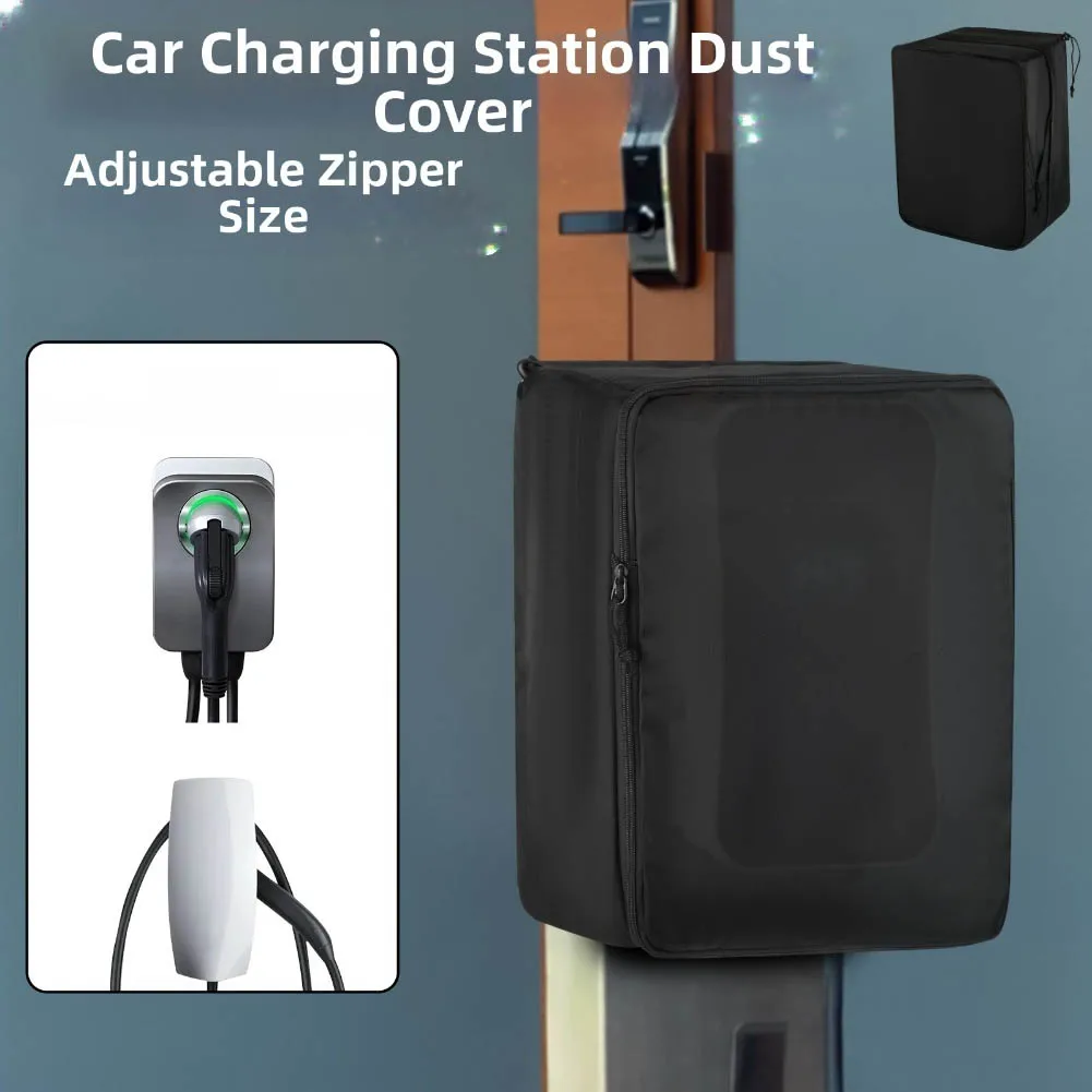 

Electric Vehicle Charging Pile Storage Cover 420D Twill Oxford Adjustable Waterproof Dustproof Cover For Most Home Car Chargers