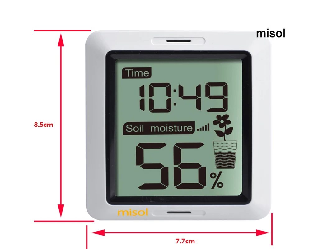 Misol Soil moisture monitor wireless battery powered, wireless soil moisture with display