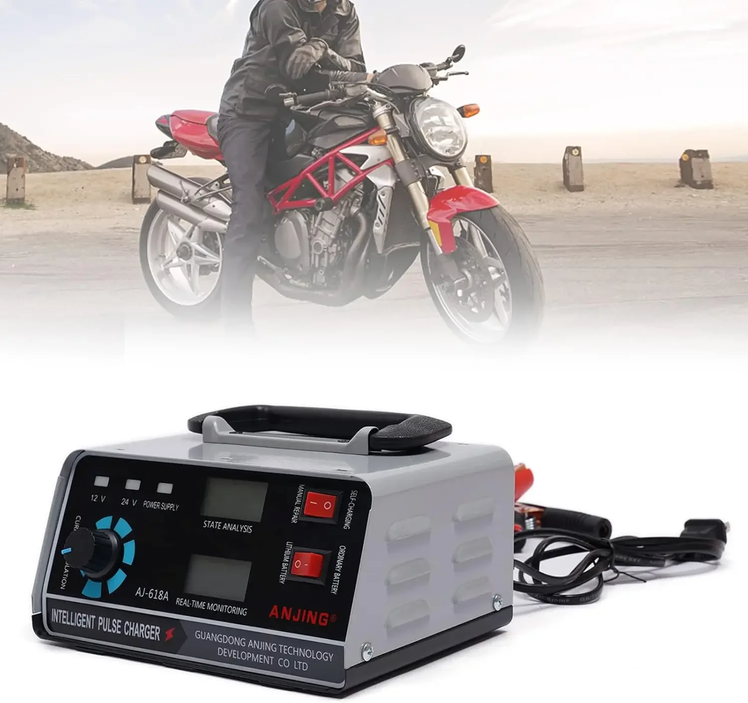 For 400W 12/24V Heavy Duty Car Truck Battery Charger Automatic Pulse Repair Battery for Boat,Motorcycle,Lawn Mower,Golf Cart