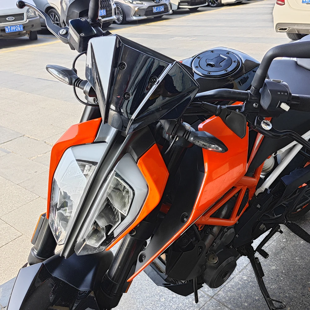 الزجاج الأمامي للدراجات النارية لـ 125 DUKE 390 DUKE 2017-2023 125DUKE 390DUKE Flyscreen منحرف الرياح الأمامية شاشة درع تدفق الهواء 2022