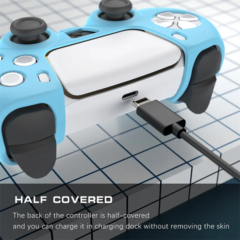 PS5 Solid Color Controller Cover Soft Silicone Case Anti-Slip Gamepad Skin For Playstation 5 Controller Joypad Accessories Case