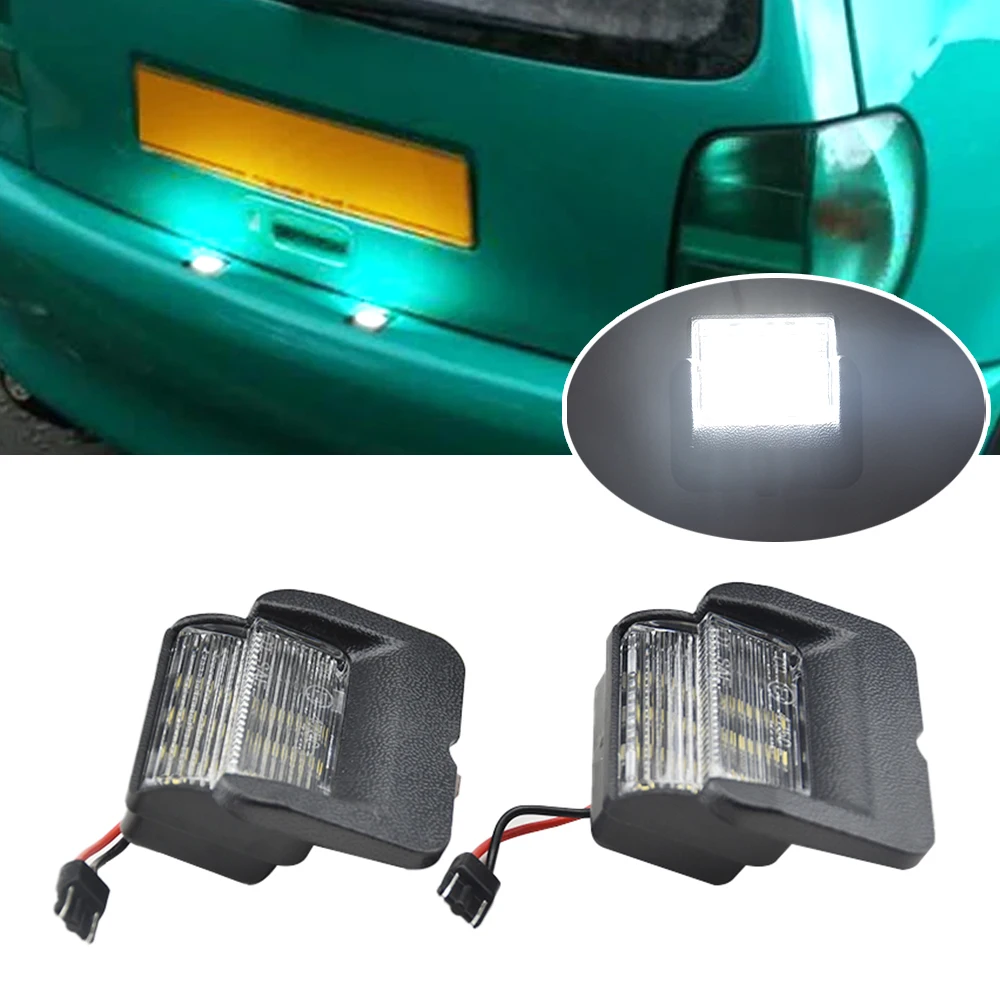 2Pcs For VW Polo 6N 1994 1995 1996 1997 1998 1999 Error Free White LED Number License Plate Lights lamp