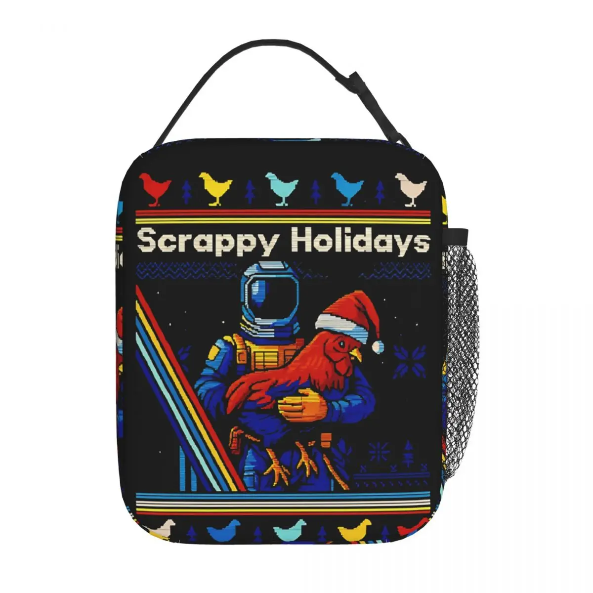 Arc Raiders Rooster Scrappy Holidays Merry Christmas Insulated Lunch Bag Lunch Container Thermal Bag Tote Lunch Box Food Bag