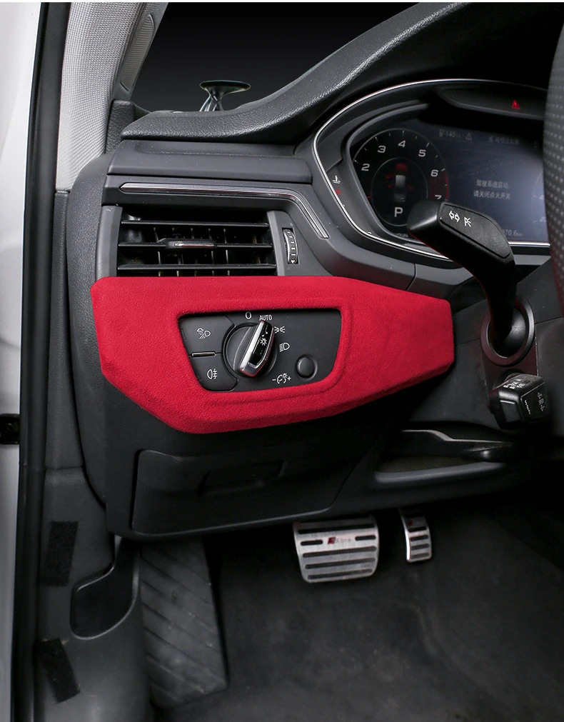 Für LHD Audi A4L B9 Limousine A4 Allroad Avant S4 A5 S5 2017 2018 2019 2020 2021 2022 2023 2024 Wildleder Leder Overlays Innen Trim – Detail 11