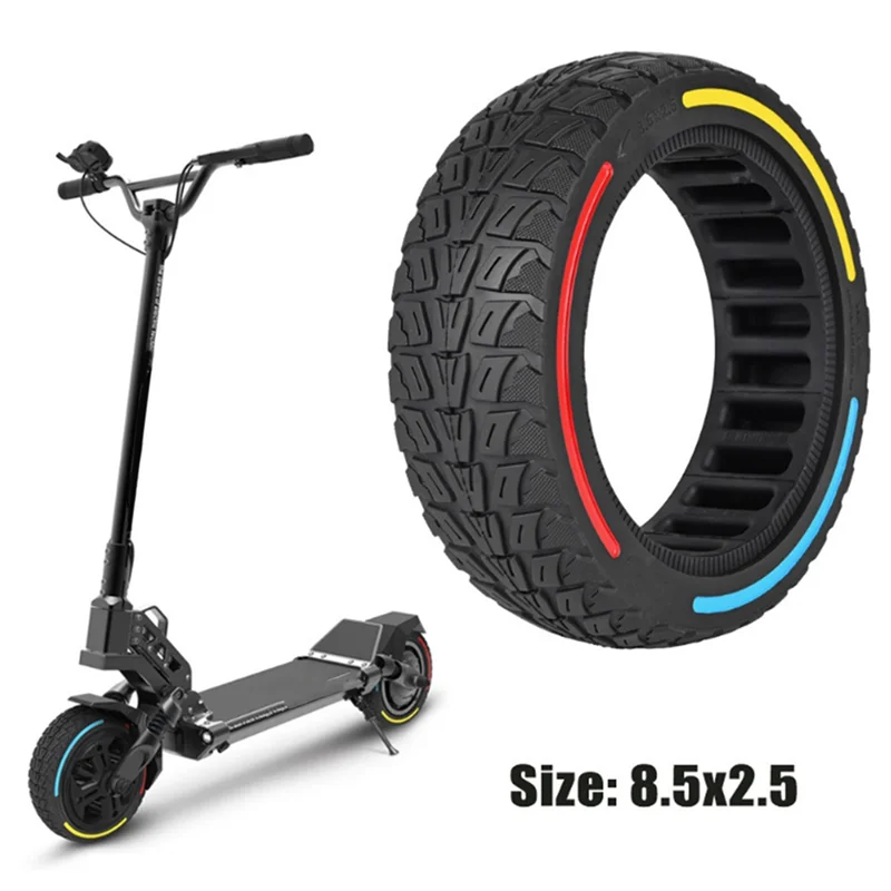 

ABKV-2Pcs 8.5 Inch Scooter Solid Tire 8.5X2.5 Solid Honeycomb Shock Absorption Colorful Compatible For Dualtron Mini Accessories