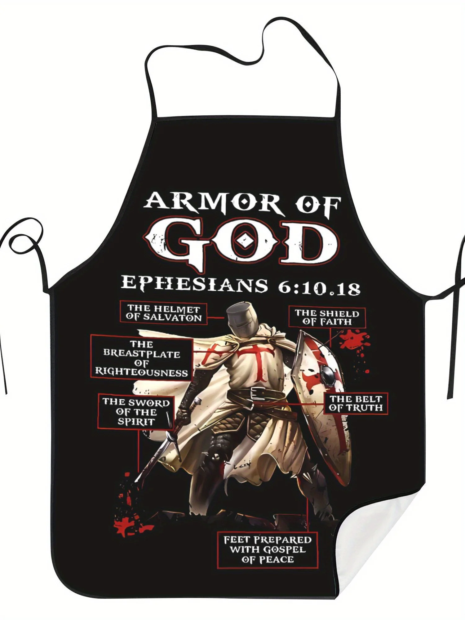 Knights Templar Printed Apron Unisex Men Women Polyester Adjustable Kitchen Cooking Apron Fashion Masonic Theme Apron for Home