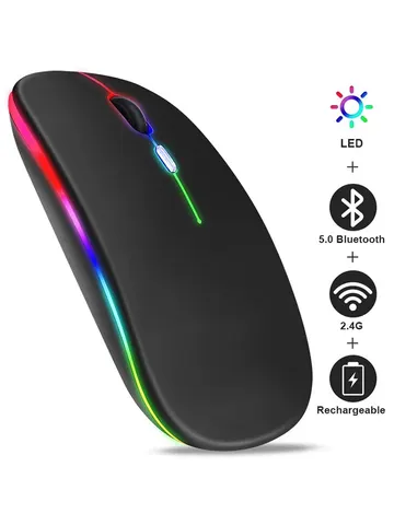 Wireless Mouse RGB Rechargeable Bluetooth Mice Wireless Computer Mause LED Backlit Ergonomic Gaming Mouse for Laptop PC 3600DPI