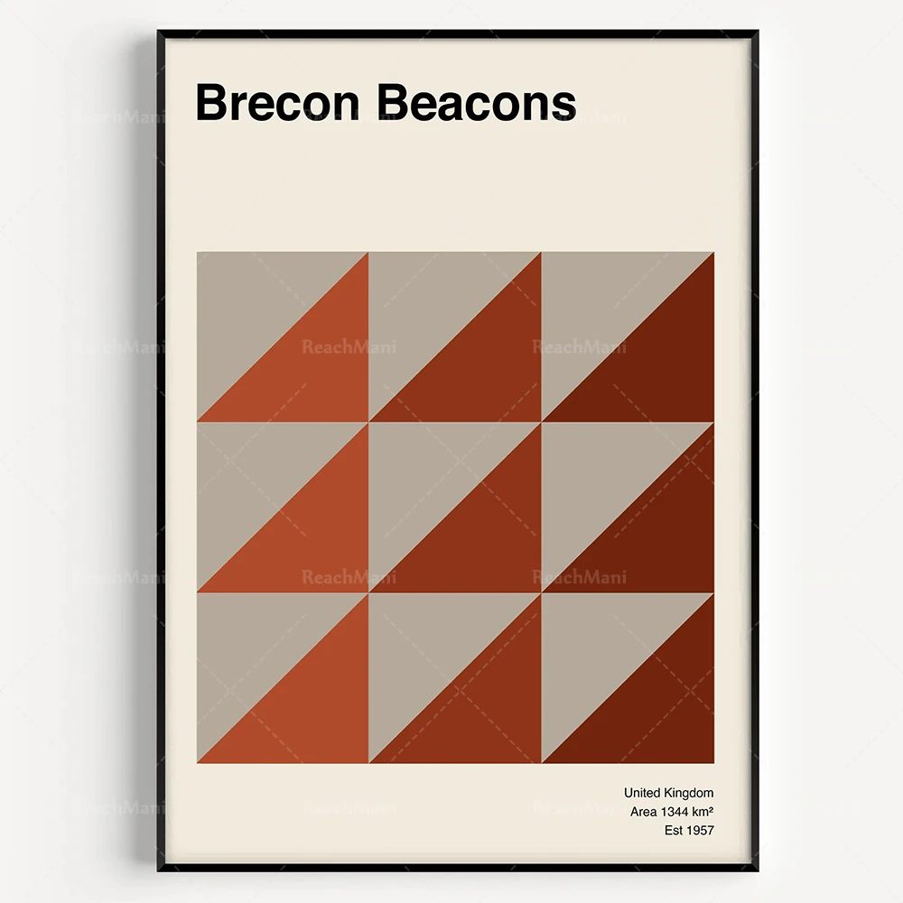 Brecon Beacons Wales, Northumberland, Arches, Zion, Snowdonia, New Forest, The Broads, Peak District National Park travel poster