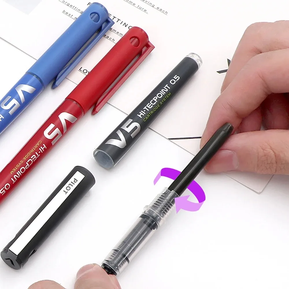 Japan Pilot V5/V7 Gel Stift Gerade Flüssigkeit Austauschbare Tintenpatrone 0,5/0,7mm für Schreiben Schule Schreibwaren Büro Zubehör – Detail 3