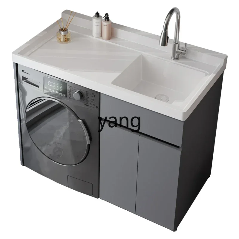 yjq， Honeycomb Aluminum Balcony Laundry Cabinet Combination Integrated Basin No Washboard Laundry Pool