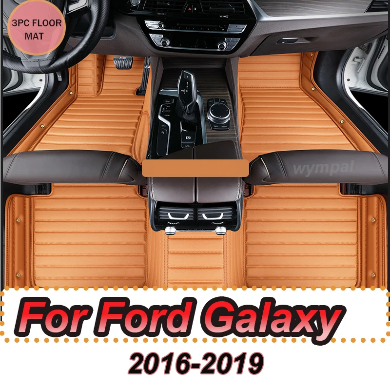 

LUXURY Car Floor Mats For Ford Galaxy Mk IV 3 2016~2019 7seat Car Interior Parts Waterproof Floor Mat Car Mat Car Accessories
