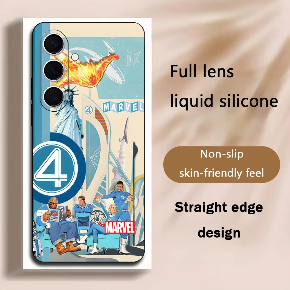 Fantastic Four Cool MARVEL Phone Case For Samsung Galaxy S26 S25 S24 S23 S22 S21 Plus Ultra Note20 Soft Black