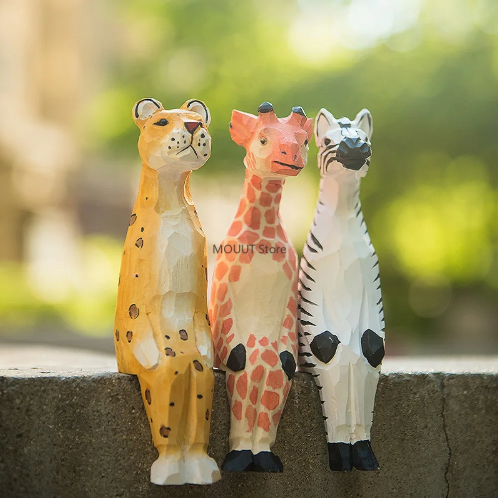Log Carving Wooden Animal Ornament Creative Home Decoration Living Room Decoration