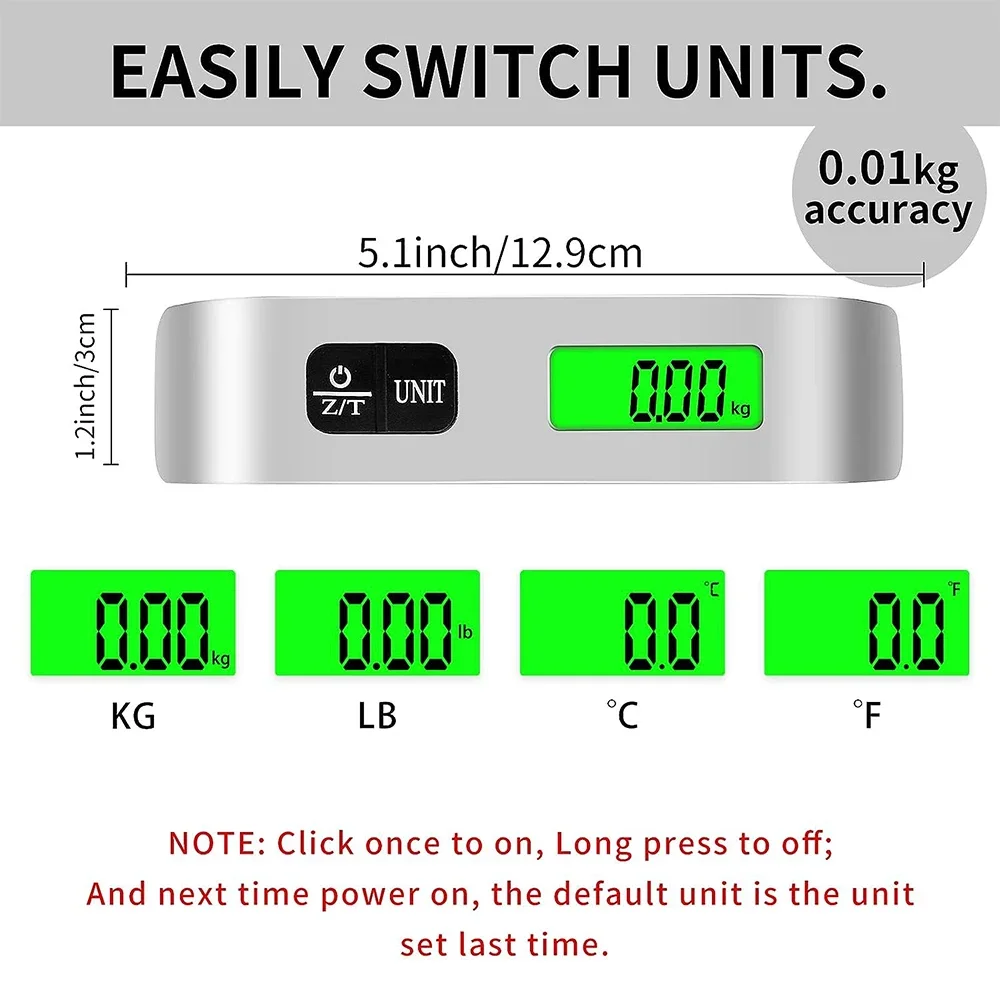 Przenośna waga cyfrowy wyświetlacz LCD 110lb/50kg elektroniczny bagaż wisząca walizka waga podróżna torba bagażowa waga narzędzie balansujące