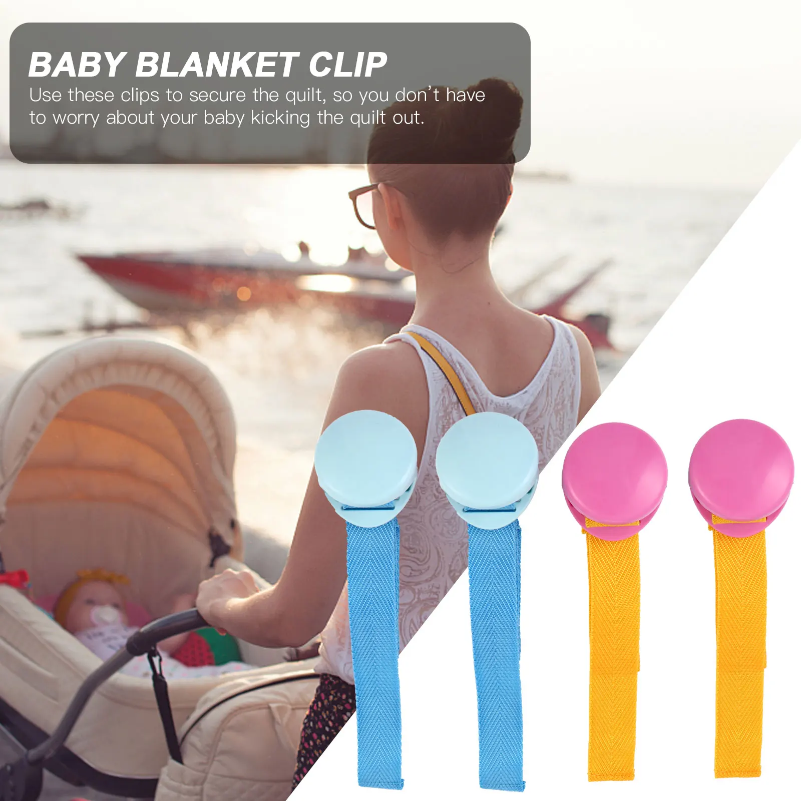 

4pcs Baby Blanket Clip Stroller Pram Lightweight Durable Metal Spring Secure Quilt Toy Portable Child Buggy Strap