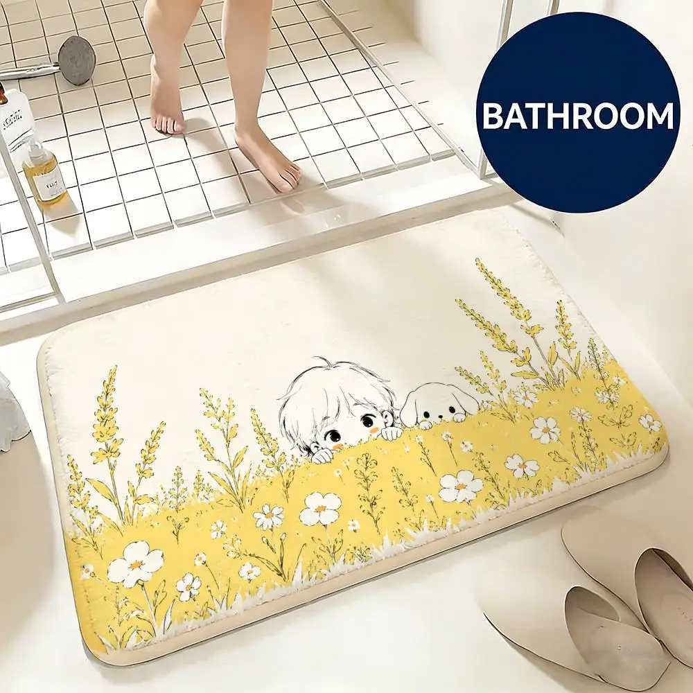 Little Meadow Tales Floor Mat Non-Slip Absorbent Doormat Bathroom Bedroom Home Decor Rug