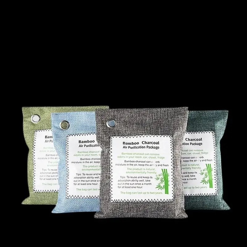 Activated Charcoal Bags 200g Car Air Dehumidifier Bamboo Activated Charcoal Air Freshener For Home Car Pets Bathroom Basement