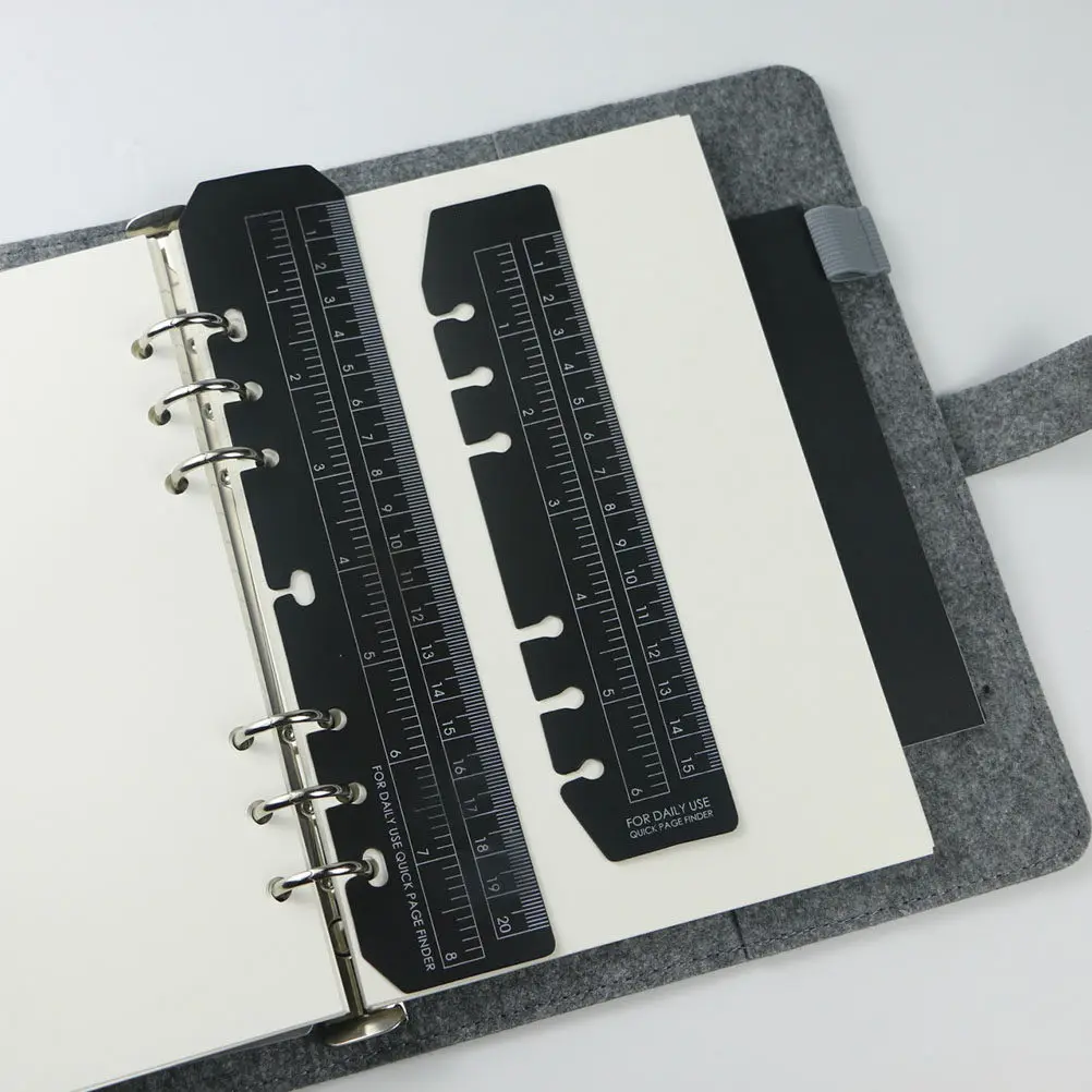 3Pcs PVC Separator Ruler for Books Notebooks Finder Light Thin Flexible Clear Ruler Fits 6 Hole Binder School Office