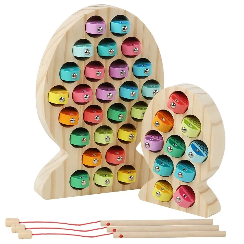 Kids Wooden Fishing Game Toy Gifts Early Education Alphabet Numeric Cognitive Toys Children Interactive Games Toys for Gifts