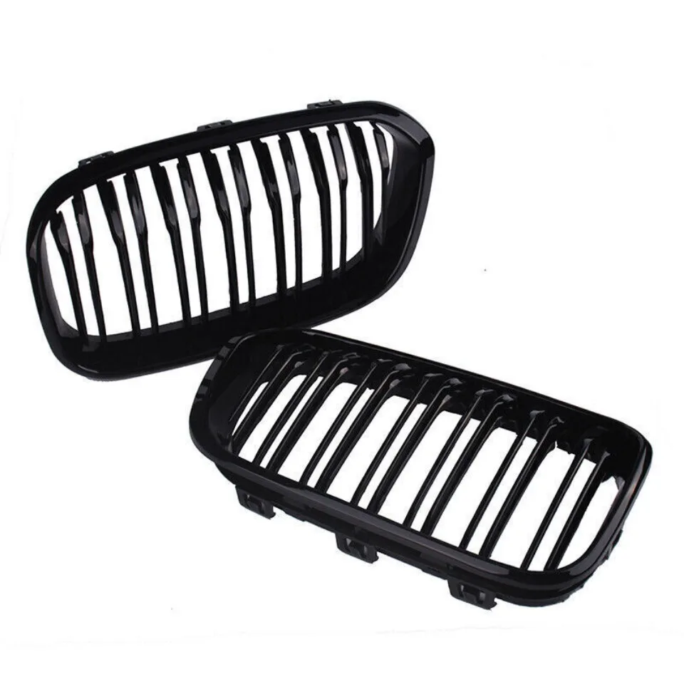 XVIP Frontstoßstangen-Nierengrill, Renngrills für BMW 1er F20 F21 2015–2019, Ersatz-Doppellatten, glänzend schwarze Gitter – Detail 12