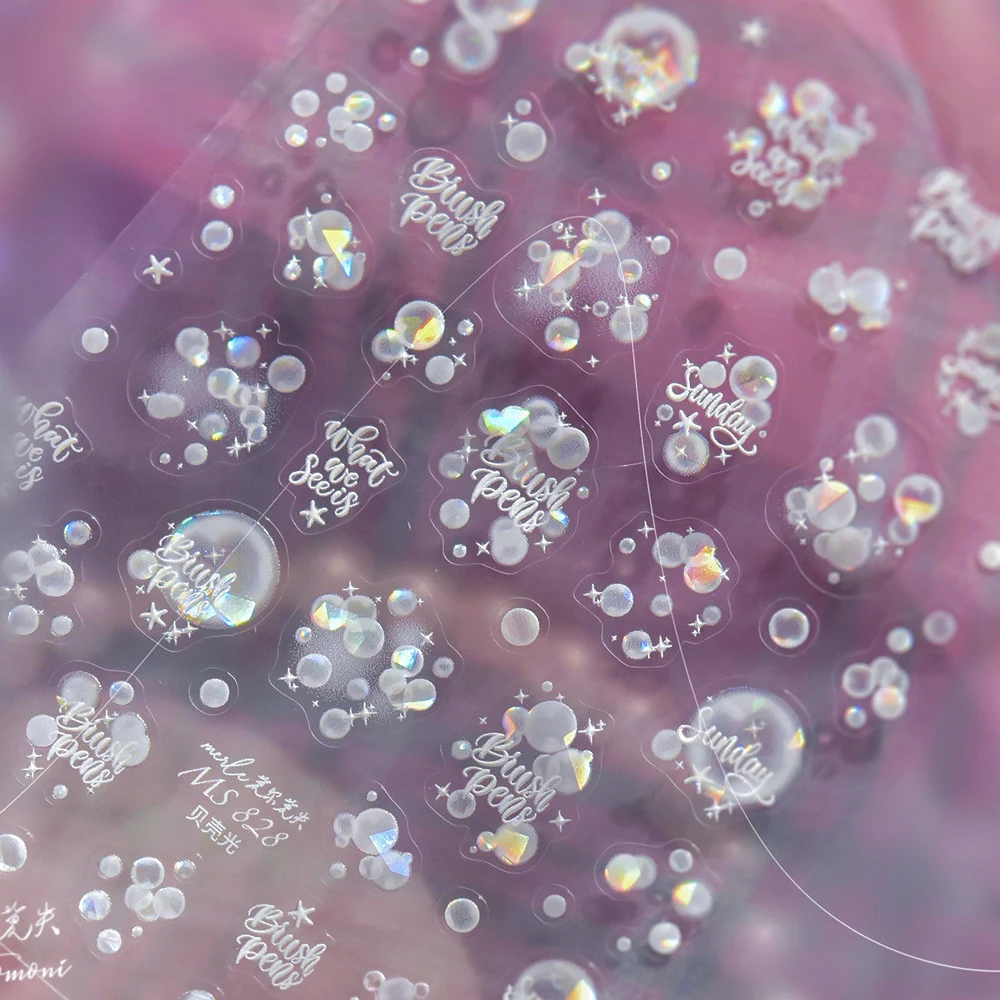 أعماق البحار الأسماك فقاعة 5D مسمار الفن ملصق قنديل البحر الملونة المحيط مخلوق الصيف الذاتي لاصق الديكور مانيكير صائق DIY بها بنفسك #6