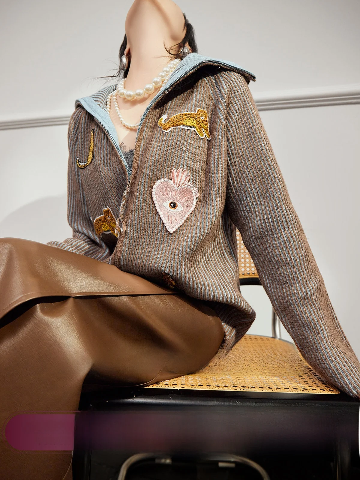 

Осенне-зимний женский коричневый вязаный свитер с воротником-стойкой, повседневный, для работы, уютный, теплый, с длинными рукавами, кардиган-пальто